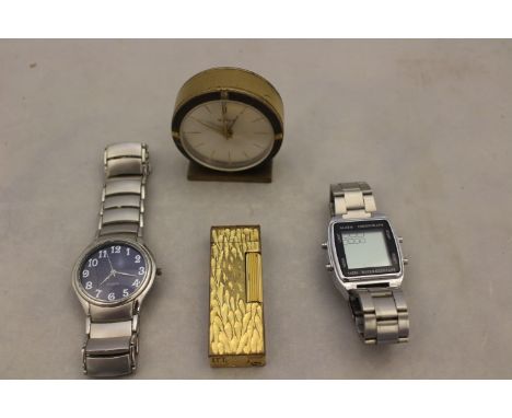 A Dunhill lighter together with vintage gent's watches. (qty)