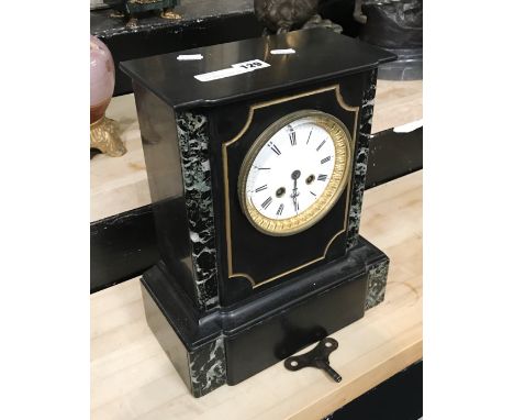 SLATE MANTLE CLOCK - FRENCH MOVEMENT - 33CMS