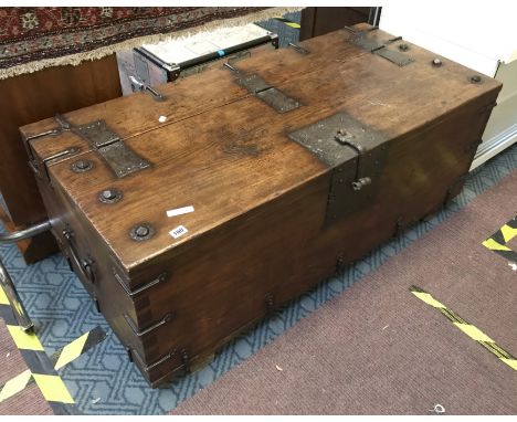 LARGE WOODEN TRUNK - 124 X 57 X 49CMS