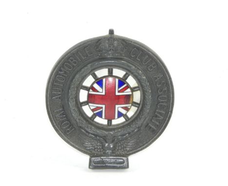 A Royal Automobile Club Association metal and enamel car badge, by Collins, London, R15028.
