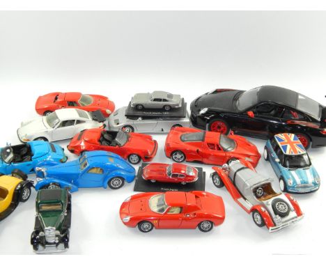 Burago and other model cars, being Porsche, vintage and others. (13)