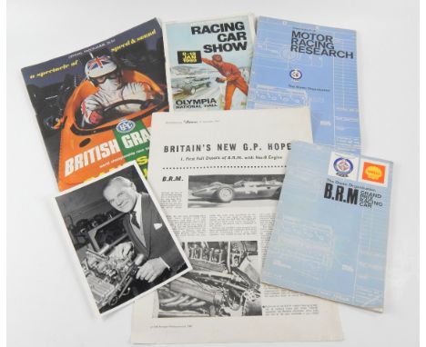 BRM and others.  A signed photograph of Wilkie Wilkinson, Owen Organisation publications and programmes (6)