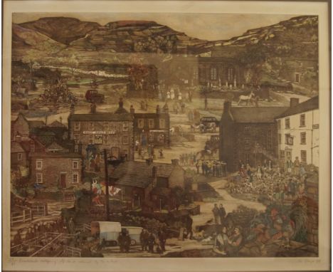 de Gaye; Swaledale Allegory, limited edition 23/75, 4/5 hand coloured by the artist, lithograph, signed, dated '78, 60cm by 7