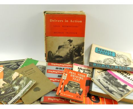 Automobile ephemera, including operational manuals for Morris Minor, Thames, Ford Corsair, etc, together with 1946 and 1947 B