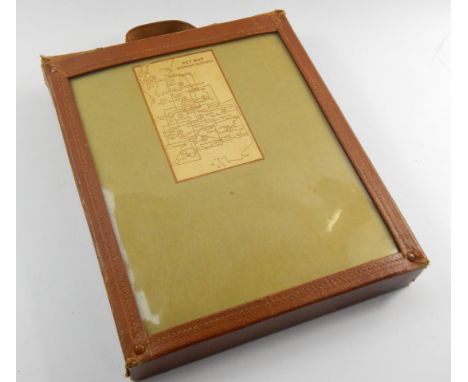 A George Philip and Sons vintage ten sheet motorist map, with leather reveal folder.