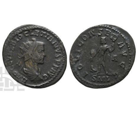 Diocletian BI Antoninianus.. AD 284-305. Lugdunum mint; struck AD 287-288. 1st officina. IMP C C VAL DIOCLETIANVS P F AVG, ra