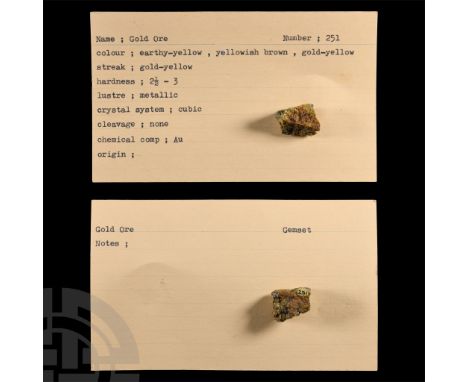 Displaying earthy-yellow, yellowish brown and gold-yellow colours, collection number 251.  3.4 grams, 21 mm (3/4 in.). [No Re
