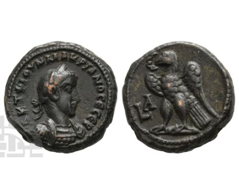 Macrianus, Usurper BI Tetradrachm of Alexandria, Egypt.. AD 260-261. Dated RY 1 (AD 260/1). Α Κ Τ Φ ΙΟΥΝ ΜΑΚΡΙΑΝΟϹ Є ϹЄΒ, lau
