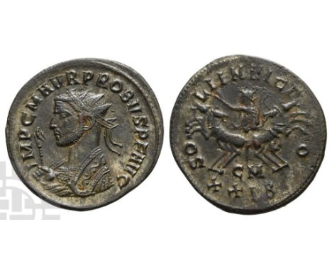 Probus BI Antoninianus.. AD 276-282. Cyzicus mint; struck AD 281. 2nd officina. IMP C M AVR PROBVS P F AVG, radiate and mantl