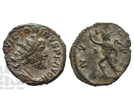 Victorinus, Romano-Gallic Emperor BI Antoninianus.. AD 269-271. Treveri mint; struck AD 270. IMP C VICTORINVS P F AVG, radiat