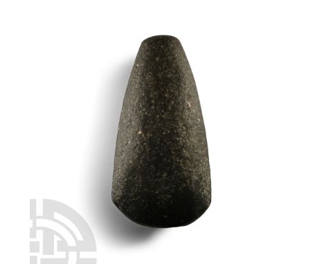 Neolithic Period, circa 6th-4th millennium B.P. With round-section narrow butt flaring to a broad curved cutting edge.  370 g