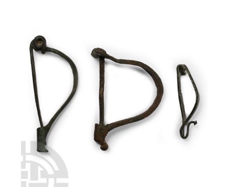 3rd century B.C.-1st century A.D. Comprising: slender La Tène Type II with returned foot; La Tène Type III with carinated bow