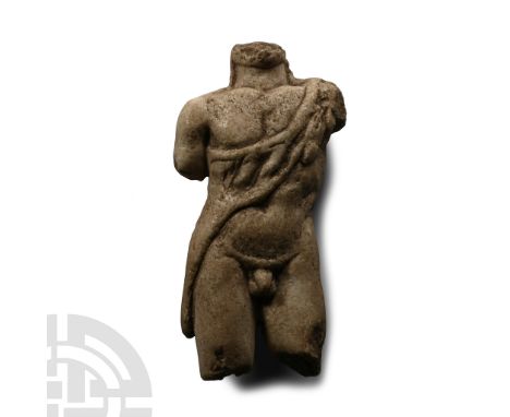 19th century A.D. or earlier. Modelled as a muscular nude torso with lionskin draped over the left shoulder.  508 grams, 14 c