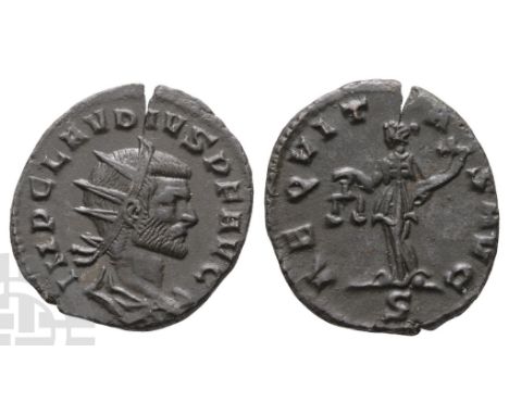 Claudius II Gothicus BI Antoninianus.. AD 258-270. Mediolanum mint; struck AD 269-270. 2nd officina. IMP CLAVDIVS P F AVG, ra