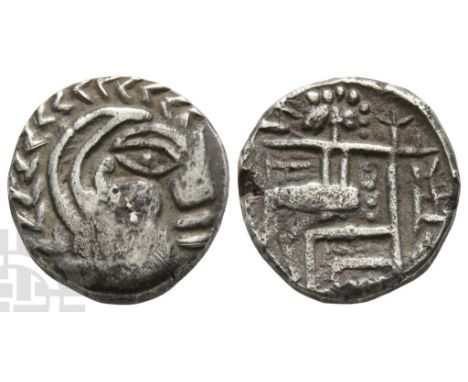 Arabia, Mleiha. Imitative Abi'el BI Tetradrachm.. Circa 1st century BC-2nd century AD. In the types of Alexander III of Maced