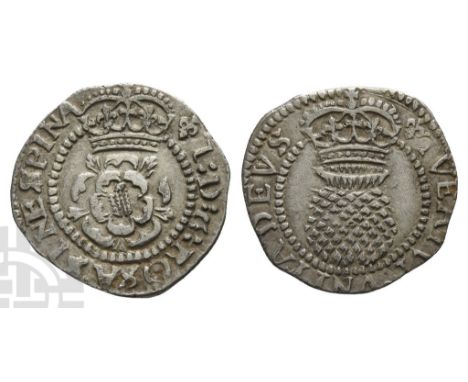 England. Stuart, James I AR Halfgroat.. 1603-1625. Tower (London) mint; i.m: lis. Third coinage; struck 1623-1624. (Lis) I : 