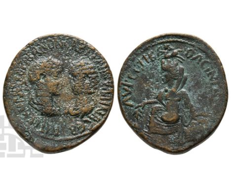 Gordian III and Tranquillina AE 34mm of Singara, Mesopotamia.. AD 238-244. Struck AD 241-244. AVTOK K M ANT ΓOPΔIANON CAB TPA
