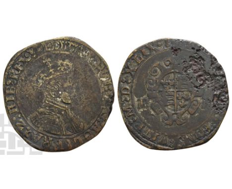 Ireland. Edward VI Brass Shilling - 'Bungal'.. 1547-1553. Contemporary cast imitation of the London mint; i.m: arrow. Dated 1