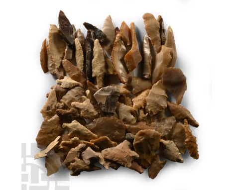 Mesolithic-Neolithic Period, 12,000-4,000 B.P. Including lanceolate, barbed-and-tanged, triangular-section and other types.  