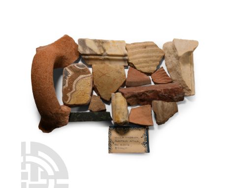 1st century A.D. and later. Including Spartan Basalt, mined in Greece, cut and polished on one side; one marble fragment mark
