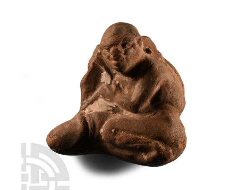 Ptolemaic Period, 2nd-1st century B.C. Representing a hunchback in a crouched position, leaning against his emphasised phallu