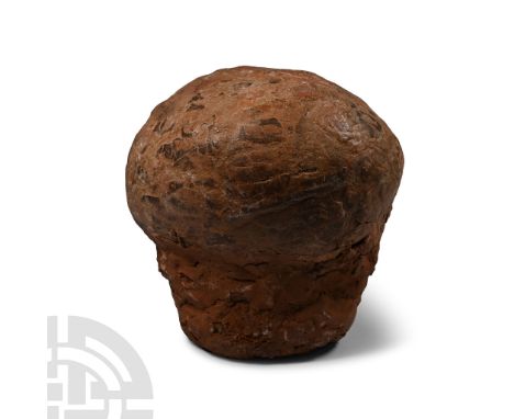 Cretaceous Period, 100 million years B.P. A large Charonosaurus sp. hadrosaur egg partially attached to matrix. See Liang, X.
