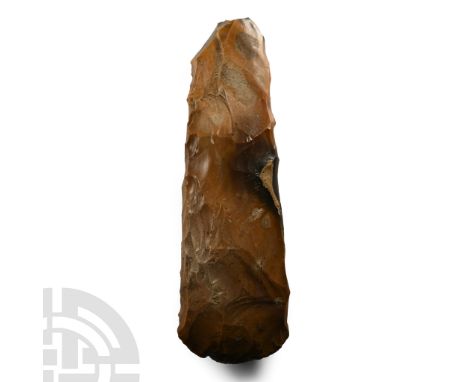 Late Passage Grave-Early Dolmen Period, 3900-3000 B.P. Rectangular in section with asymmetrical rounded butt, worked rounded 