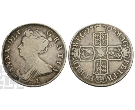 Great Britain. Stuart Restored, Anne AR Halfcrown.. 1702-1714. Edinburgh mint. Post-Union with Scotland, 1707-1714. Dated 170