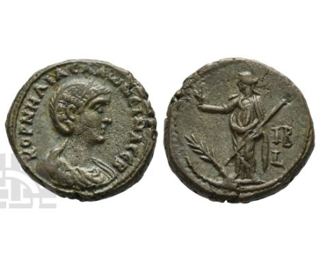 Salonina, Augusta BI Tetradrachm of Alexandria, Egypt.. AD 254-268. Dated RY 12 of Gallienus (AD 264/265). KOPNHΛIA CAΛധNЄINA