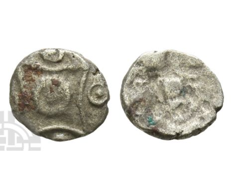 Celtic Britannia. Atrebates &amp; Regni, Commius(?) AR Minim.. Circa 50-25 BC. Concave Square (Atrebatic A) type. Square with