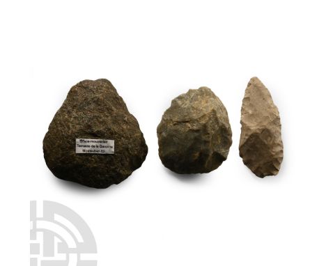Middle Palaeolithic Period, 150,000-60,000 B.P. Including a flaked point and two ovate types, inked legends '[.]ervousin C291