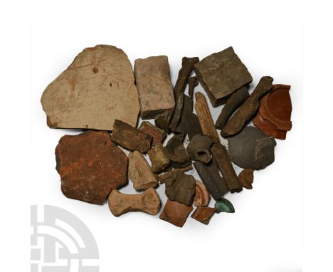 1st-4th century A.D. Including fragments of tableware, storage vessels, and other items.  2.81 kg total, 3.5-16 cm (1 3/8 - 6
