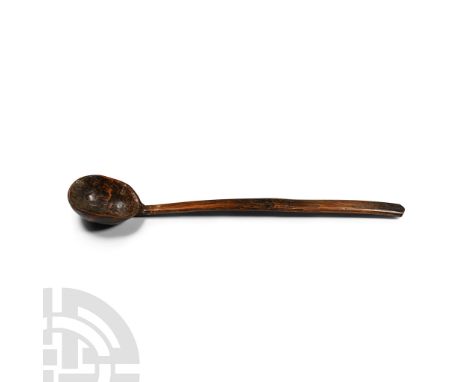 16th-17th century A.D. With tapering flat-section handle, used as a device for warding off harmful magic; identified by Marie