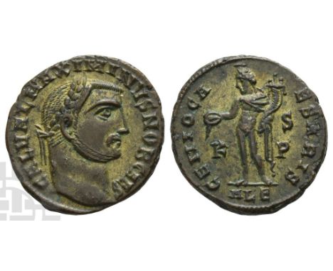 Maximinus II, as Caesar BI Nummus.. AD 305-309. Alexandria mint; struck AD 308-310. 6th officina. GAL VAL MAXIMINVS NOB CAES,
