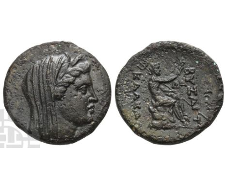Thrace, Byzantion in alliance with Kalchedon AE 26mm.. 300-200 BC. Veiled and wreathed head of Demeter to right / ΒΥZΑNT ΚΑΛΧ