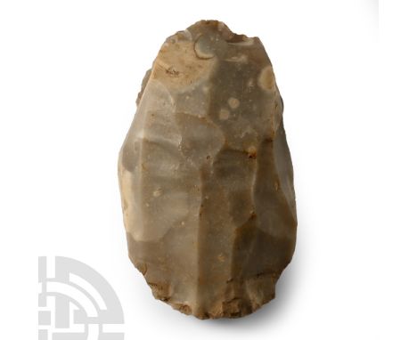 Mesolithic Period, 14,000-8,000 B.P. With facetting where blade-flakes have been removed; inked legend 'M14-137'.  66.1 grams