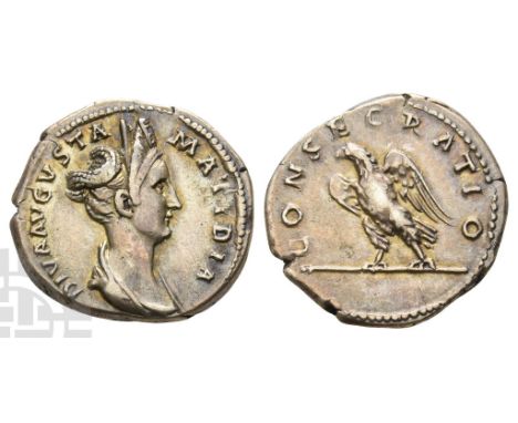 Diva Matidia AR Denarius.. Died AD 119. Rome mint; struck under Hadrian AD 119-120. Consecration issue. DIVA AVGVSTA MATIDIA,