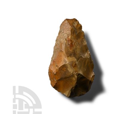 Lower Palaeolithic Period, circa 200,000-100,000 B.P. Symmetrically knapped with traces of retouching on both surfaces; pirif