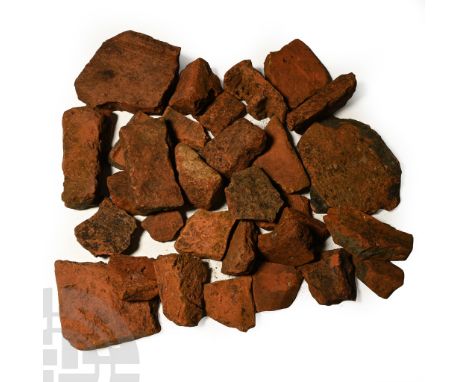 3rd-4th century A.D. Including fragments of tile and strainer, and other items.  4.26 kg total, 4-13.1 cm (1 1/2 - 5 1/8 in.)