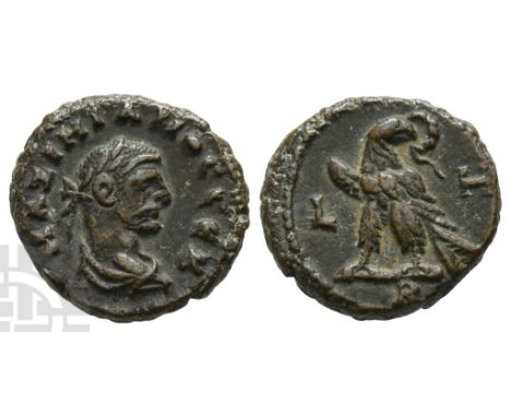 Maximian BI Tetradrachm of Alexandria, Egypt.. First reign, AD 286-305. Dated RY 8 (AD 292/3). ΜΑΞΙΜΙΑΝΟC CЄΒ, laureate, drap