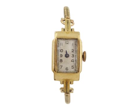 9ct gold ladies manual wind bracelet wristwatch, Birmingham 1946
