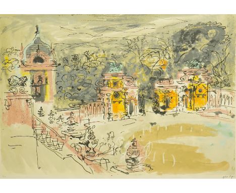 § § John Piper (British, 1903-1992), screenprint, Harlaxton Hall (L.372) 1984, signed in pencil, 4/90 54 x 78cm. Condition - 