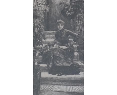 Jacques Joseph Tissot (French, 1836-1902), etching, 'La Soeur Ainee, 1881', signed and dated in the plate, 29 x 15cm