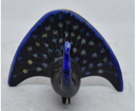 Beswick Peacock, model number 1482, black/blue, 1956-62, Colin Melbourne seriesNo obvious signs of damage or  restoration.Bla