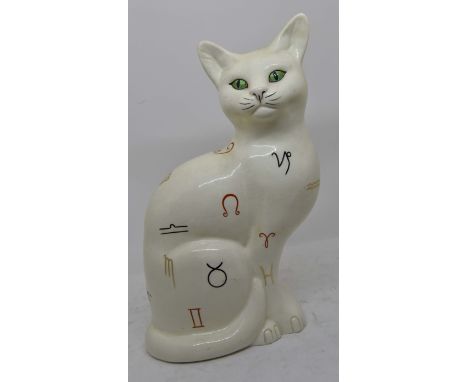 Beswick Zodiac Cat, seated - facing right, model number 1560, 1958-67, designer Pal Zalmen