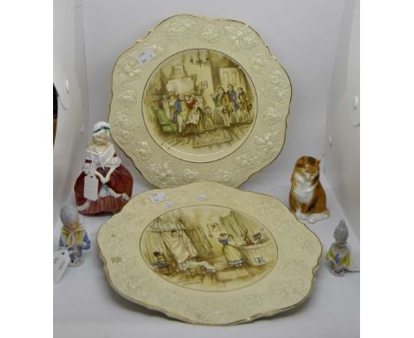 Mixed ceramics to include; Royal Worcester Long Haired Cat, modelled by FG Doughty, Royal Doulton Peggy figurine, two Crown D