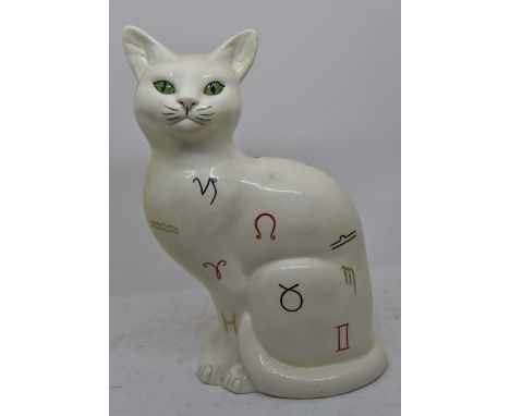 Beswick Zodiac Cat - seated, facing left, model number 1561, 1958-67, designer Pal Zalmen