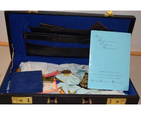 The Royal Antediluvian Order of Buffaloes, cased sash with various gold plated medals and other related items with various pa