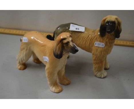 Two ceramic models of Afghan Hounds