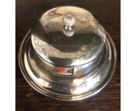 A silver circular Trump indicator, Birmingham 1907. 78gms total, 6.5cms approx to base. Condition ReportSlight dents to side 